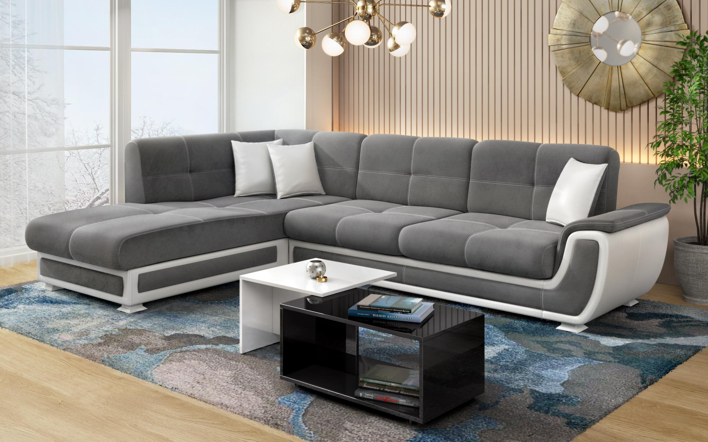 Coffee table Stephanie, white + black gloss  5